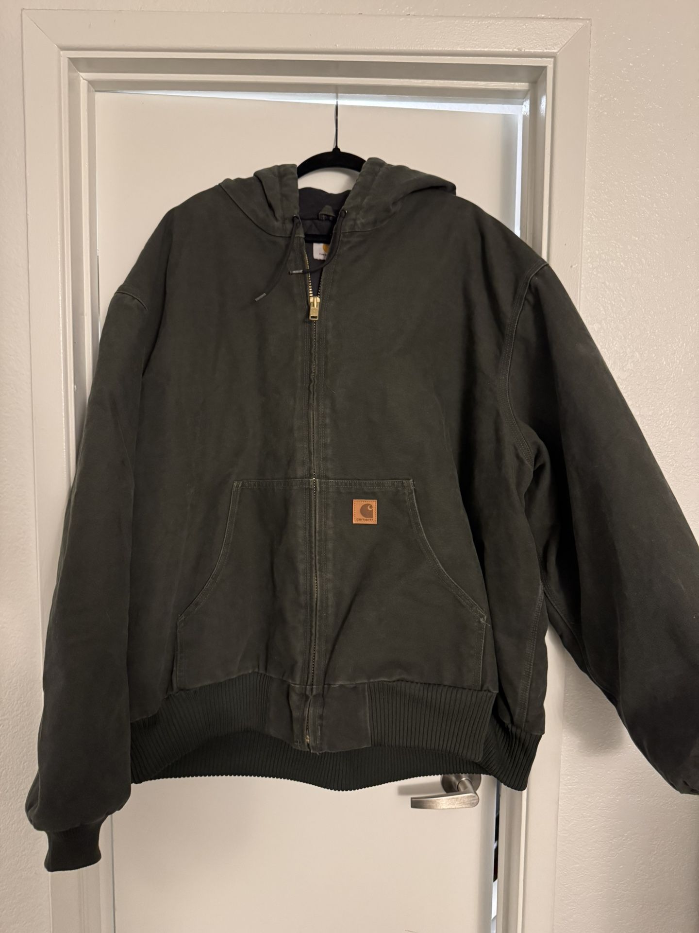 Oversized Moss Green J130 Carhartt Insulated Jacket