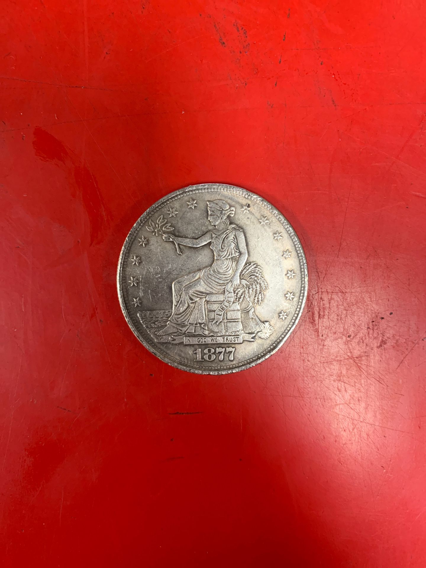 One dollar coin year 1877 (real)