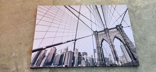 Large Canvas Print New York/Brooklyn Bridge Modern Wall Art (59" x 39")