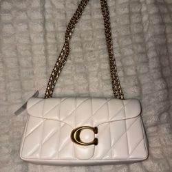 White quilted coach strap 26
