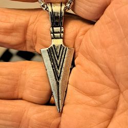 Arrowhead Pendant Necklace.. Two-sided
