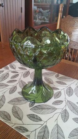 Vintage Glass Green Bowl