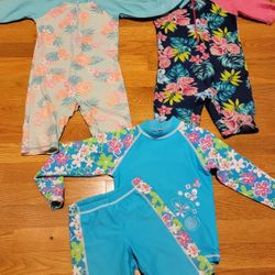 Girls Rashguard Swimsuits Sz 4