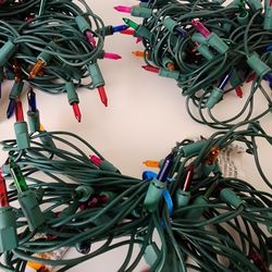 3pack Lights Multi-Color Blue Red Green Purple Orange Color Lights, Green Wire, Indoor/outdoor 