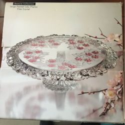 Venezia Collection Large Footed Crystal Cake Platter