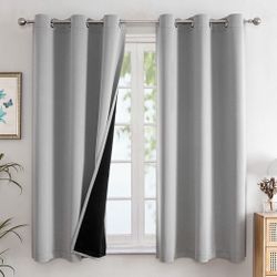 Gray Blackout Curtains 63”