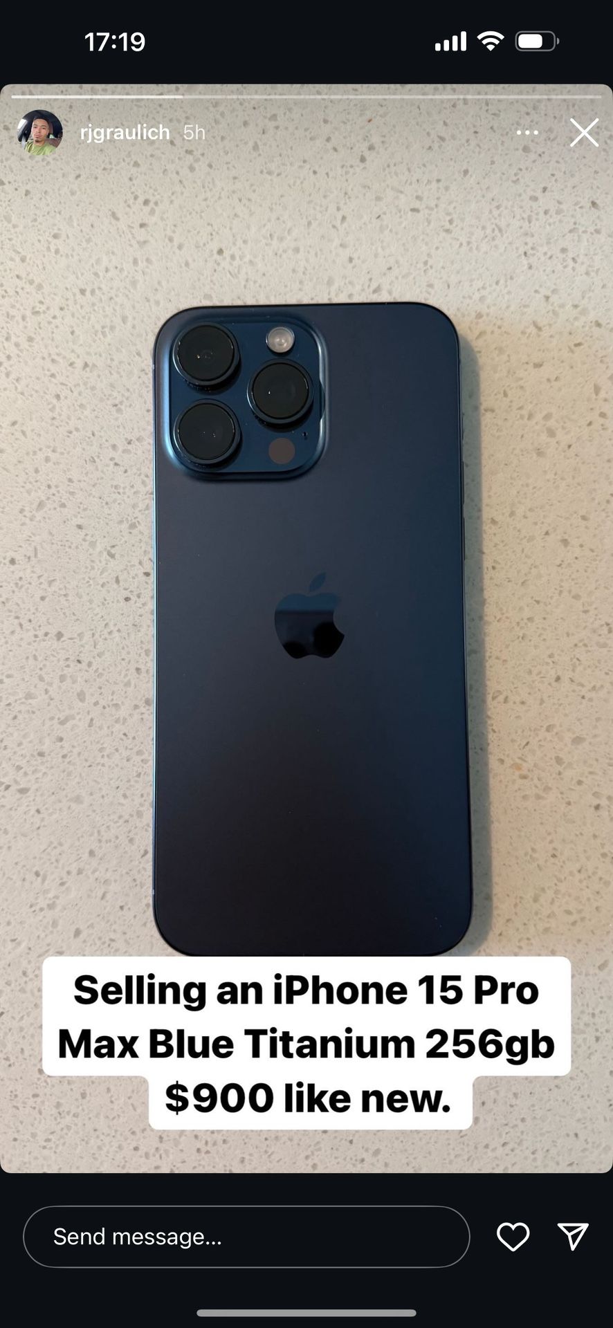 Apple iPhone 15 Pro Max - 256 GB - Blue (Unlocked) Excellent Condition