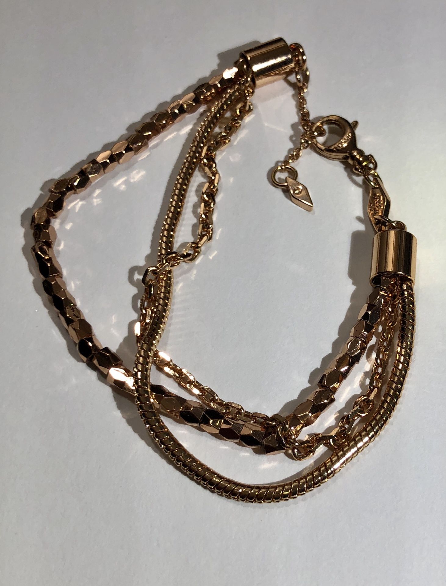 Women’s multi chain rose Gold fossil bracelet