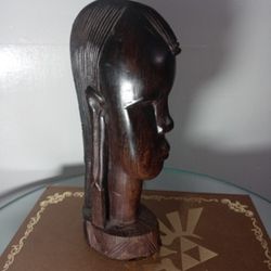 Vintage African Bust Bookend - Sculpture 9"×4"