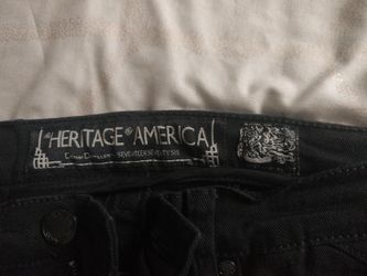 Heritage America Black Distressed Moto Jeans – W32 L33