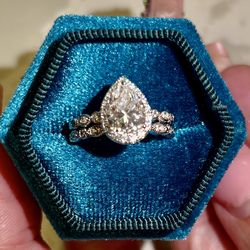 2.0 Ct Moissanite S925 Sterling Silver  Wedding Set