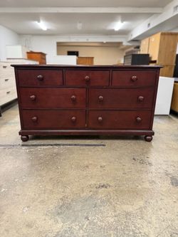 Pottery Barn Solid Wood Brown 7 Drawer Dresser with Dovetail Joints