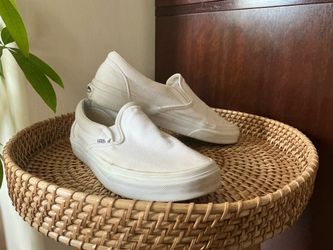 Vans Classic Slip-On White Canvas Sneakers