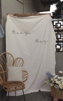 Linen backdrop “baby boy”