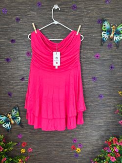 Merokeety Hot Pink Ruched Tank Top