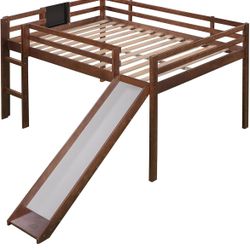 Full Size Loft Bed with Slide