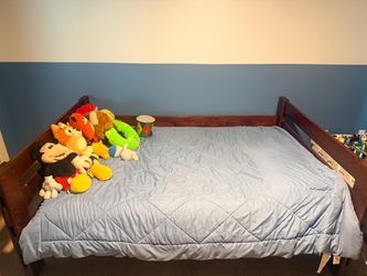 Full size Kids Bed Frame Dark Wood