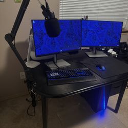 Complete Dual Monitor Desktop Computer Setup for Work and Gaming (Windows 11 5TB Storage)