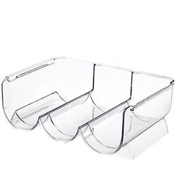 Clear Water Bottle Storage Box, 3-Pack Water Bottle Storage Rack Plastic
