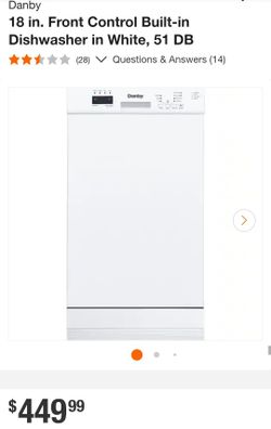 18" Front Control Built-in Dishwasher 