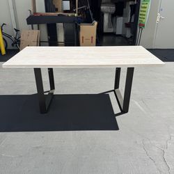 West Elm Tompkins Industrial Dining Table - Winter Wood Very Good Condition