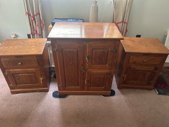 Entertainment center and 2 end tables