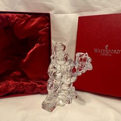 Waterford Crystal First Edition Santa With Train Figurine In The Original Box.