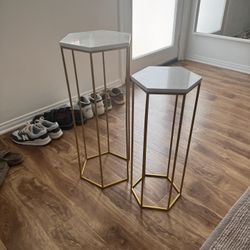 Two Hexagon Cake Stands (side Tables)