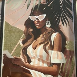 Large Glass Framed Art Painting