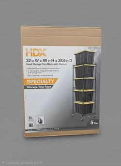 HDX Steel Storage Tote Rack with Casters