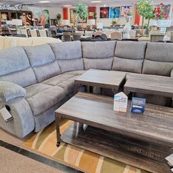 Dark Grey Sectional Reclinig 