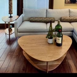 “ROOM & BOARD” White Oak Wood “Gibson” Coffee Table & Side Table 