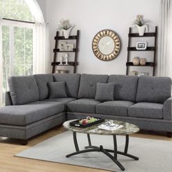 Brand New Grey Sectional Sofa (Pillows Included)