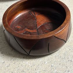 Vintage Hand Carved Wooden Bowl