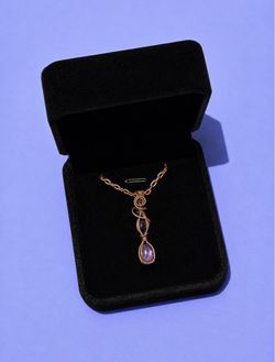 Garnet and Amethyst Pendant Necklace