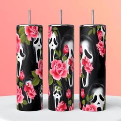 Ghostface And Roses Tumbler