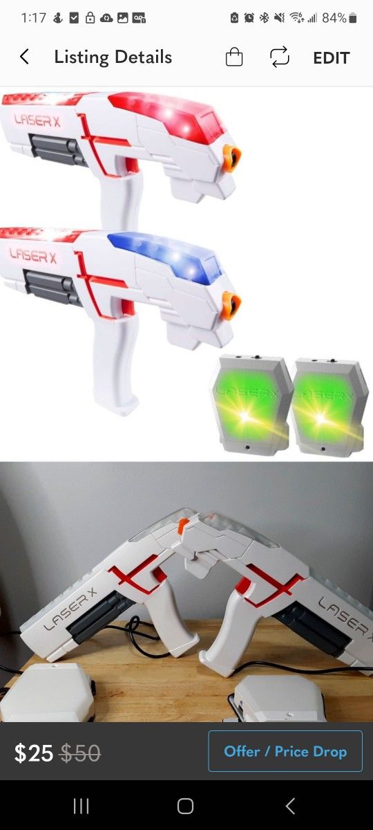 Laser X Lazer Tag Game Set of (2) Used Tested/Working
