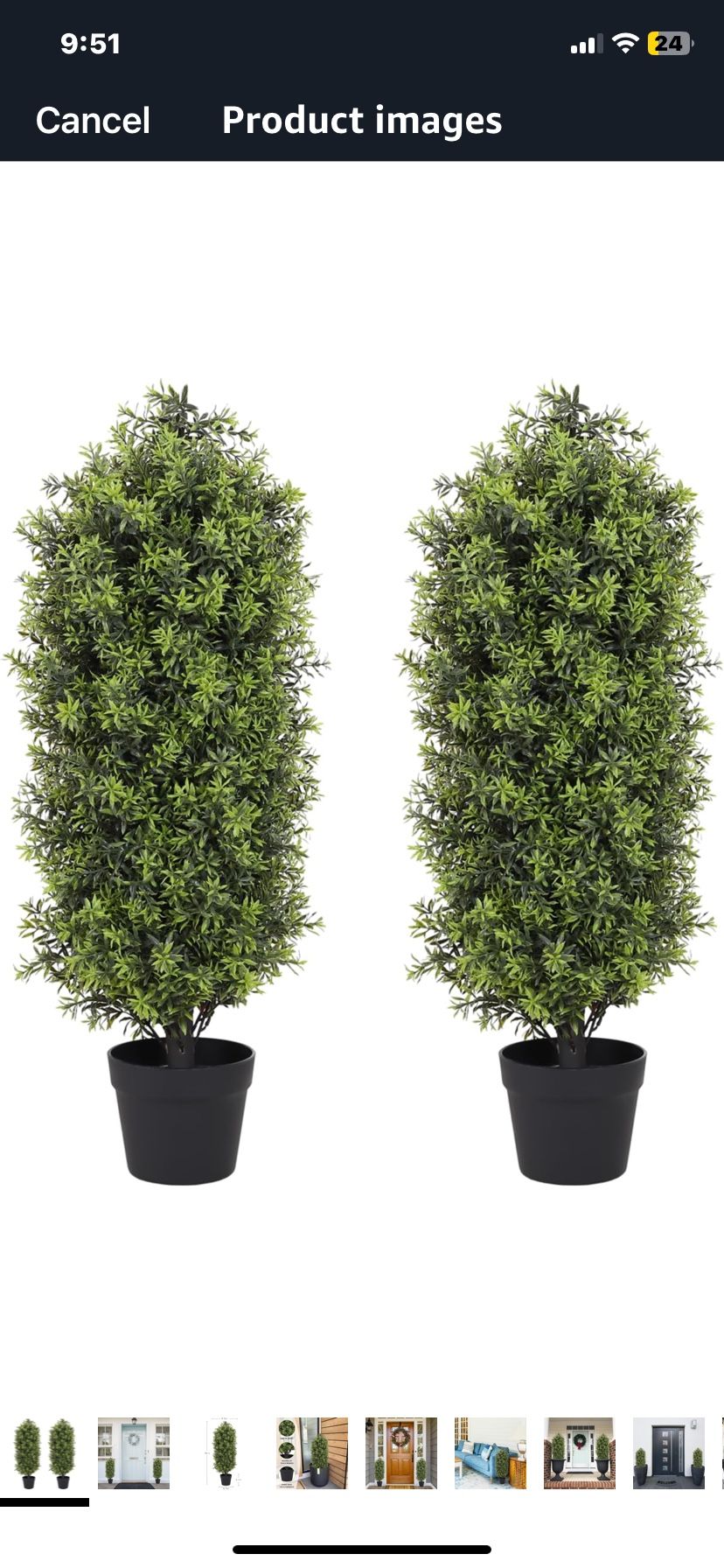 Plantas Artificiales 3ft Artificial Boxwood Topiary Trees Set of 2 - UV Resistant Faux Plants for Outdoor/Indoor, Fake Bushes and Shrubs for Front Por
