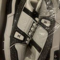 LV trainer swarovski sneakers