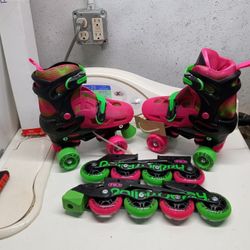 Roller Derby Size 3-6 Roller Skates With Roller Blades 