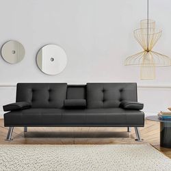 Leather Sofa/Futon
