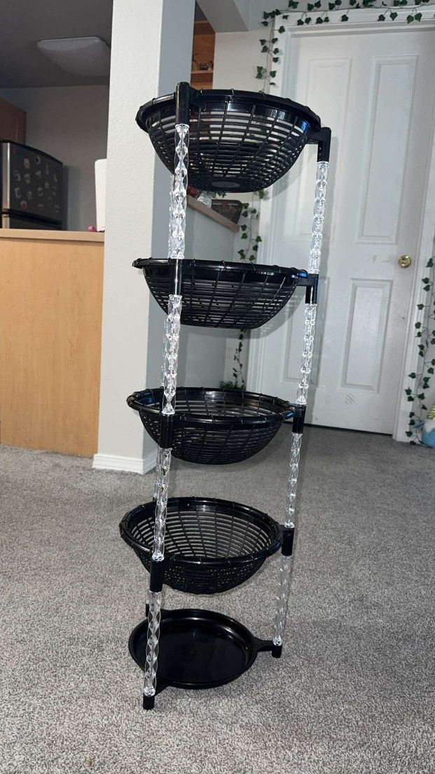 4-Tier Plastic Storage Basket Stand