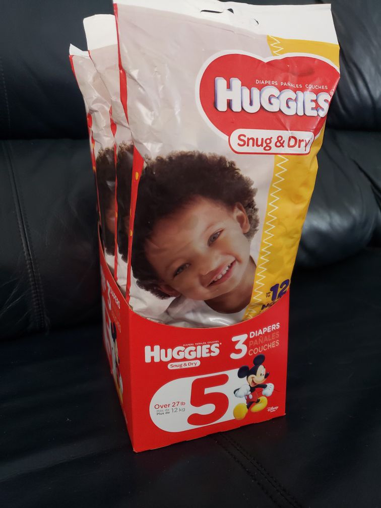 Huggies Snug & Dry Diapers Size 5 & 3, 5-3 pack
