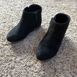 Girls Black Suede Ankle Boot