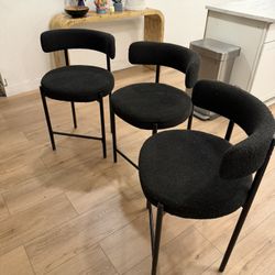 3 Black 24inch Counter Stools