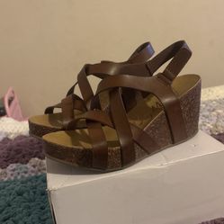 Blow Fish Wedges Black , Brown
