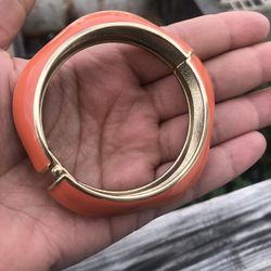 Vintage Orange Enamel Bracelet 