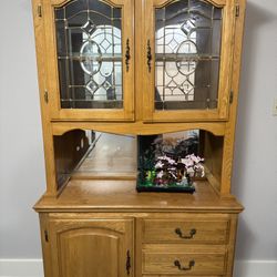 Vintage Wood Antique Hutch 