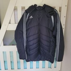 ADIDAS Navy Blue Coat / Jacket -SIZE : XL - LIKE NEW CONDITION ( BARELY USED)