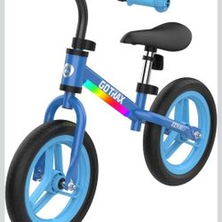 Gotrax KS12 Balance Bike for 2-5, 12" Toddlers Push Bike with LED Light, Adjustable Soft Seat & Handlebar, Flat-Free Tires & Easy Assembly Kids Bicycl